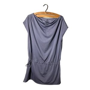 GapBodyFit‎ Womens Blouse Cinched Waist Keyhole Back Cowl Neck Gray Size Medium